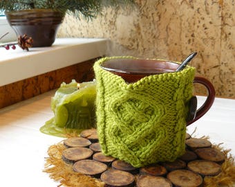 Mug cover_coffee sleeve_knit mug tea cozy_coffee cozy_crochet candle cozy_knit mug warmer_cup sleeve