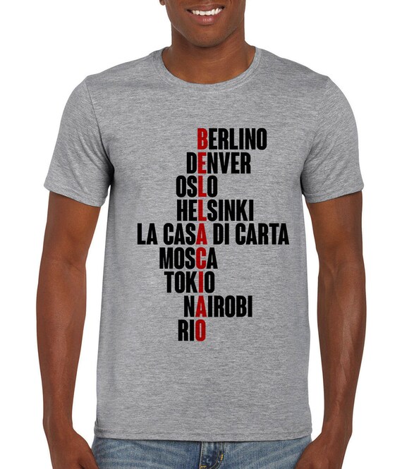 La Casa Di Carta Del Papel Money Heist T Shirt Bella Ciao Nomi Netflix Rio Tokio Berlino Professore Nairobi