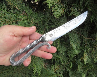 Forged Steel Viking Knife: Handmade Medieval Reenactment Tool