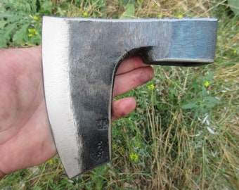 Handmade Forged Viking Axe Head: Bushcraft Camping Hatchet