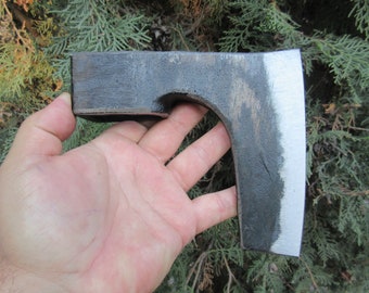 Handmade Forged Viking Axe Head: Camping Bushcraft Hatchet