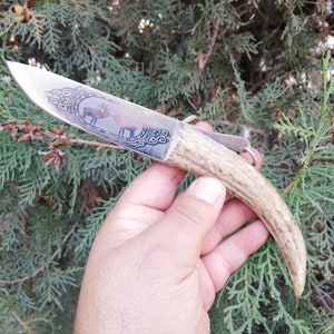Forged Custom Handmade Stainless Steel 440b Horn Handle Viking Utility Butcher Knife Camping,Hiking,Bushcraft,Hunting,Fishing,Survival Tool