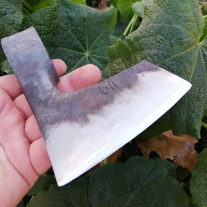 Forged Steel Viking Bearded Axe Head: Handmade Throwing Hatchet