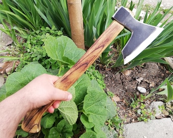 Handmade Forged Steel Bearded Axe: Viking Style Throwing Hatchet