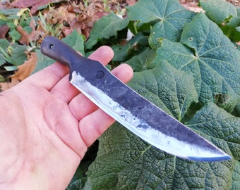 Handmade Forged Spring Steel Viking Knife: Bushcraft Hunting Tool