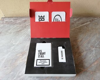Vtg Very Rare Advertising Set Marlboro Metal Cigarette Box