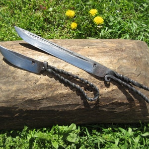 Set Two Forged Handmade Steel Viking Medieval Reenactment Utility Knife Camping / Hiking / Bushcraft / Forest,Hunting,Fishing,Survival Tool