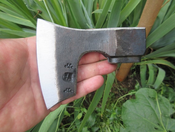 Handmade Forged Steel Viking Axe Head: Throwing Hatchet, Bushcraft Tool