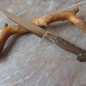 Forged Custom Handmade Stainless Steel 4X13 Walnut Handle Viking Utility Butcher Knife Camping,Hiking,Bushcraft,Hunting,Fishing,Survival