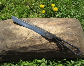 Forged Steel Viking Knife: Handmade Medieval Reenactment Tool