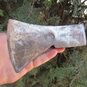 Vtg Old Rare German &quot;J.WIEBELHAUS & CO.&quot; 1,60 lbs / 0,730 Kg.Hand Forged Tomahawk Splitting Felling Camping Axe Head Hatchet Woodsman Tool