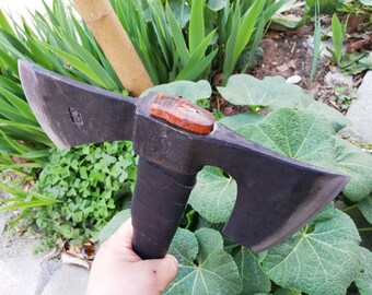 Hache Double Tête Viking / Tomahawk – Acier Carbone – Manche Frêne – Avec Gaine BL-4820