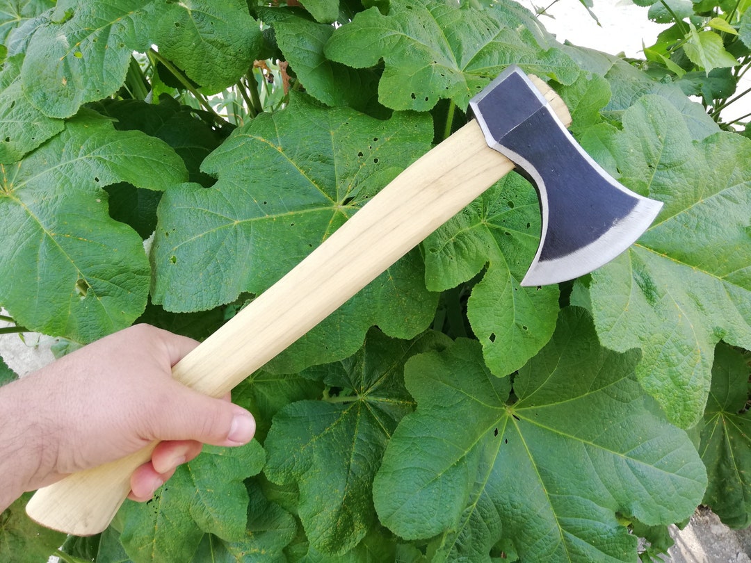 Hache viking en acier au carbone forgé sur mesure avec étui en cuir, hache de camping barbue viking, meilleur anniversaire, cadeau d'anniversaire pour lui - France Hache viking en acier au carbone forgé sur mesure avec étui en cuir, hache de camping barbue viking, meilleur anniversaire, cadeau d'anniversaire pour lui - France