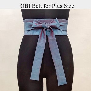 Blue Red Plus Size Obi Belt Women, Dress Belts for Women, Waist Cincher, Dupioni Silk Faux, Wrap Corset Belt, Long Wide Wedding Sash, Gifts