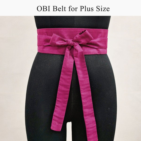 Purple Wine Plus Size Obi Belt Women, Dress Belts for Women, Waist Cincher, Dupioni Silk Faux, Wrap Corset Belt, Long Wide Wedding Sash Gift