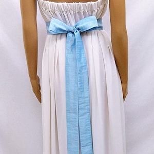 Fajín de boda azul claro, cinturón para vestido de dama de honor, seda dupioni sintética, fajines con lazo para graduación.