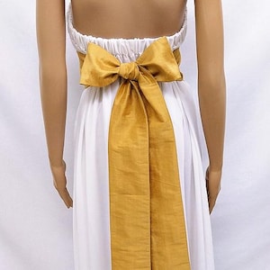 Fajín dorado para boda, cinturón para vestido de dama de honor, seda dupioni sintética, fajines con lazo para baile de graduación y concurso de belleza