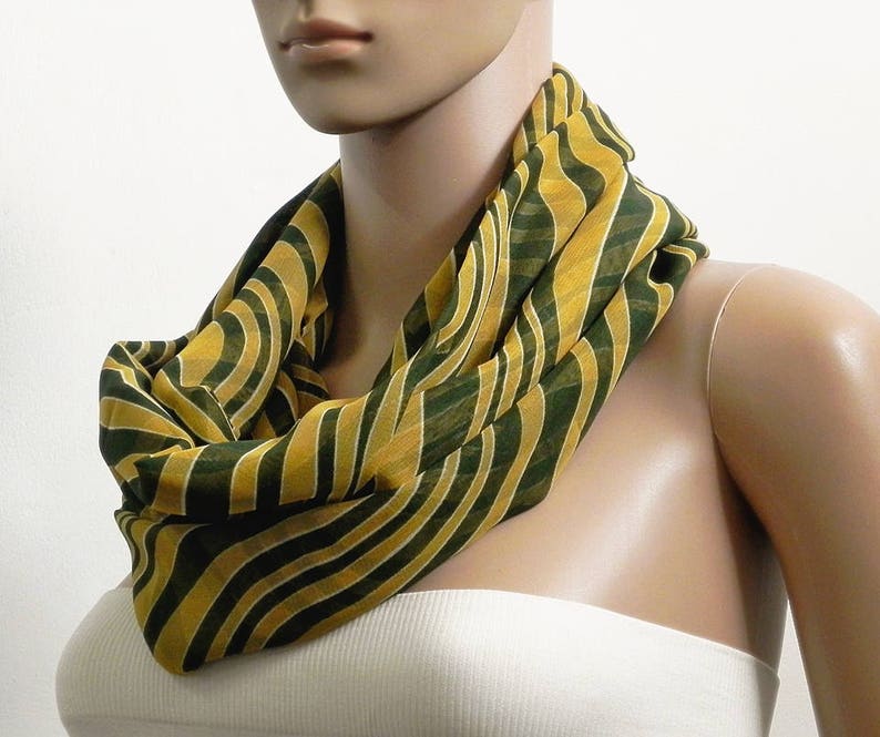 Olive Green Infinity Scarf Women Psychedelic Summer Scarves Etsy