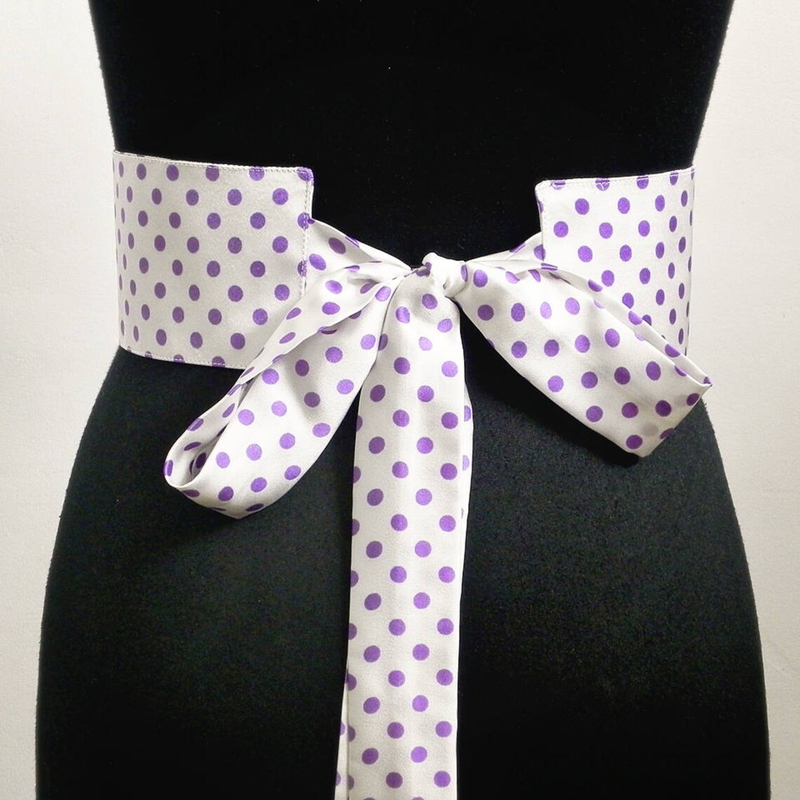 Satin Obi Belt Sash Cummerbund Waist Cincher Polka Dot Corset Etsy