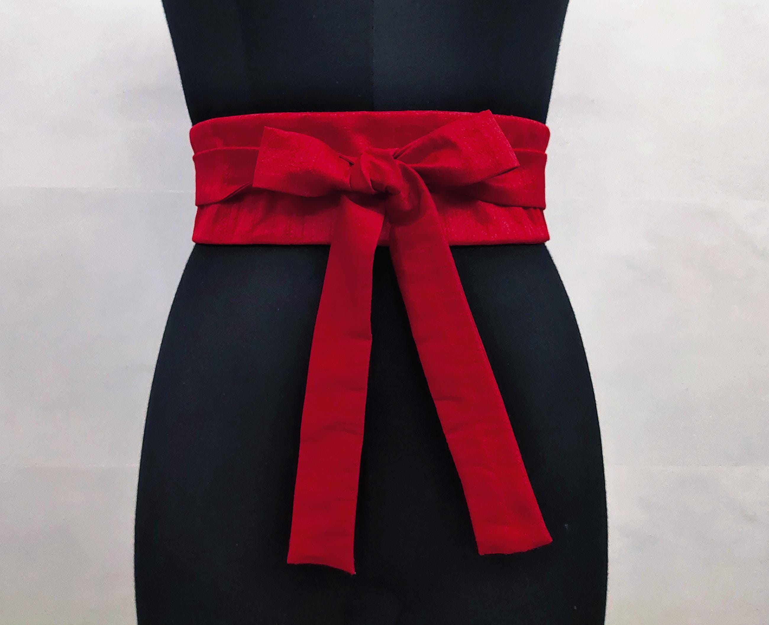 red waist belts for dresses Cbgelrt Wide Leather Belts for Women Plus Size Elastic Stretch Waist Belt for Jeans Dress Jacket Sweater with Pin Buckle Waistband, Red