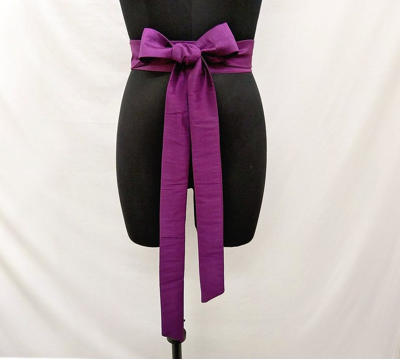 Purple Wedding Sash Bridal Belt Dupioni Silk Faux Bridesmaid Etsy
