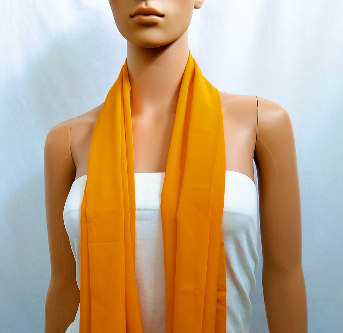 Orange Infinity Scarf Women Plain Summer Scarf Soft Solid Etsy