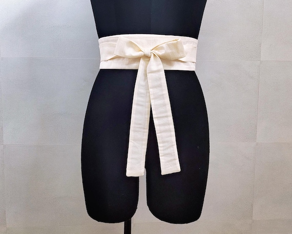 Silk Obi / Waist Cincher Amazon.com: Gold Obi belt Real Leather wrap belt Wedding  main image 4