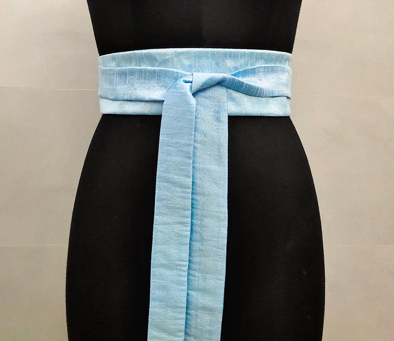 Light Blue Obi Belt Sash Cummerbund Waist Cincher Belt Faux | Etsy