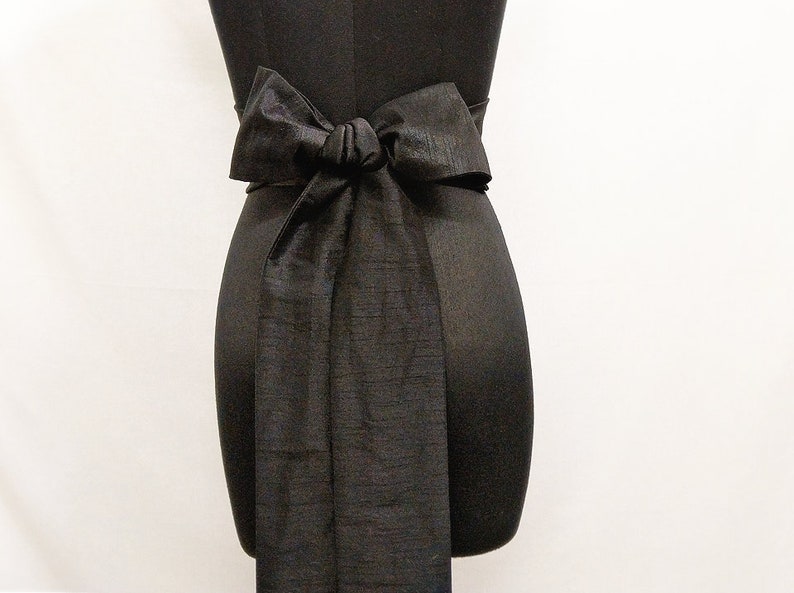 black silk sash belt