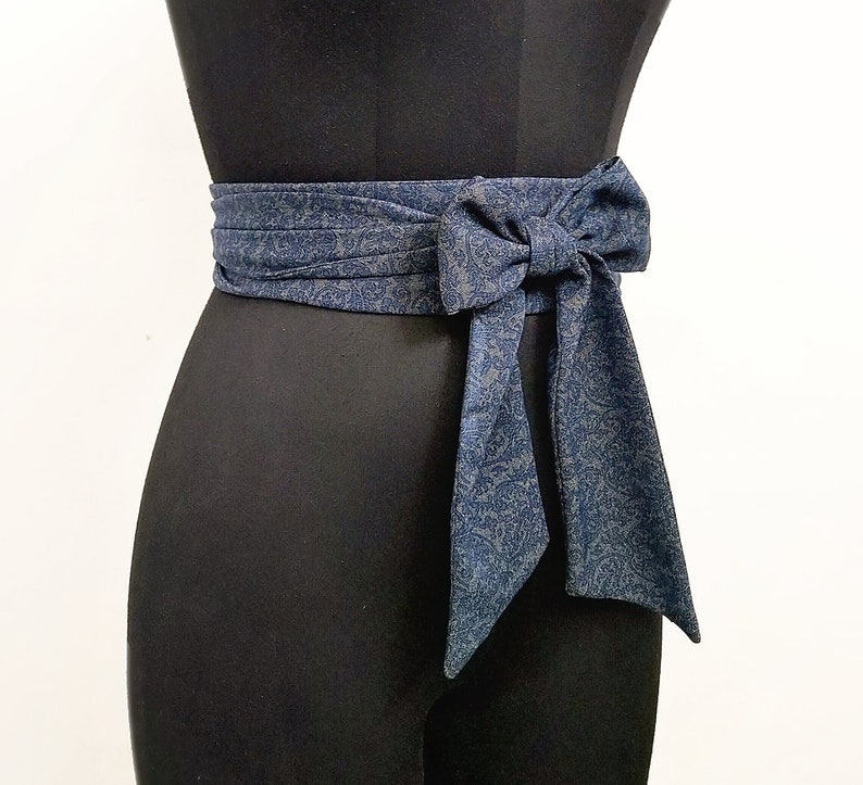 Blue Obi Belt Sash Cummerbund Waist Cincher Corset Belt Wrap Etsy