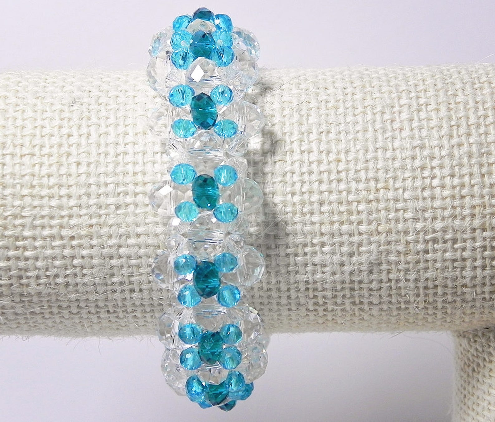 Woven Bracelet Blue Beaded Bracelets for Women Peyote Bracelet Etsy