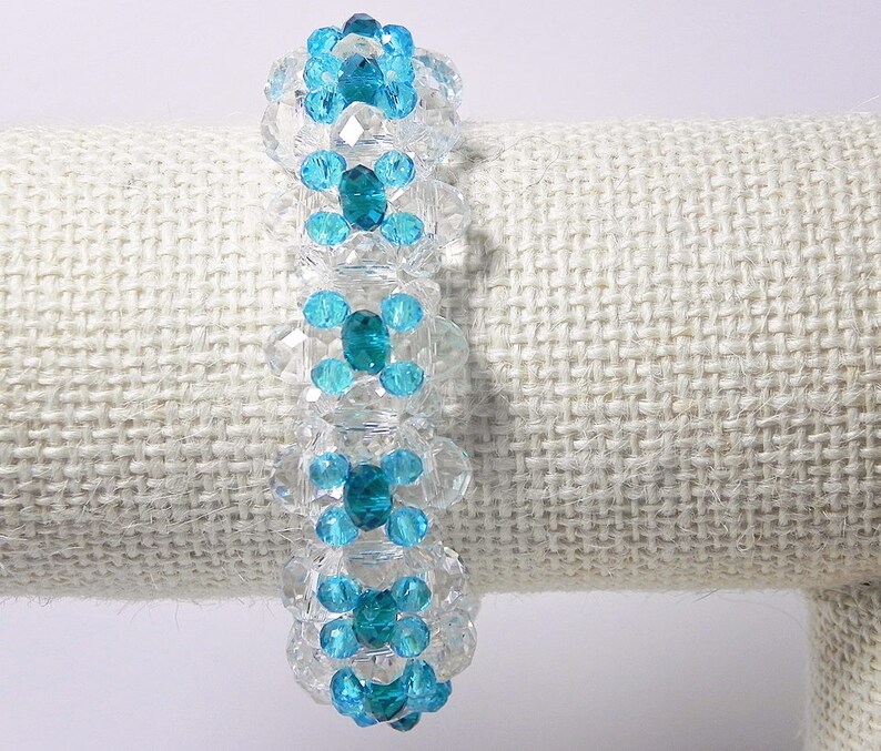 Woven Bracelet Blue Beaded Bracelets for Women Peyote Bracelet Etsy