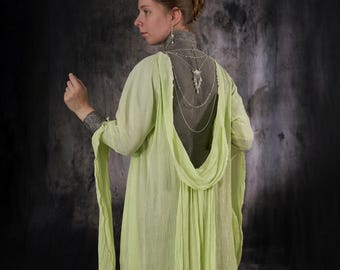 Harpist Robe - delicate robe with low back and hand-beading - various colours and materials