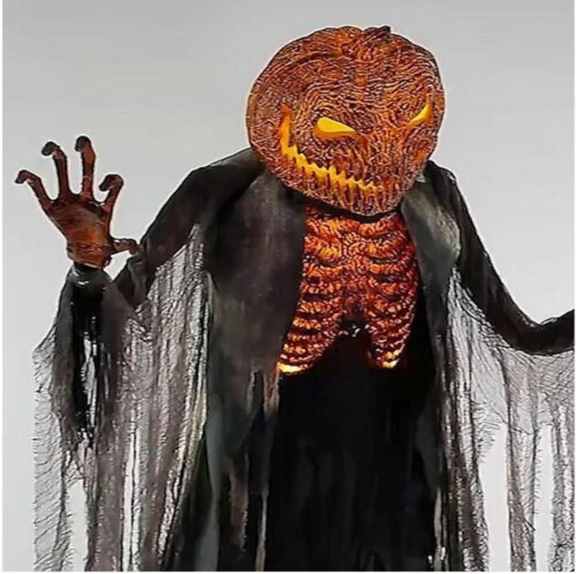 BRAND NEW Halloween Animated Lifesize 7' Scorched Scarecrow Prop Flame