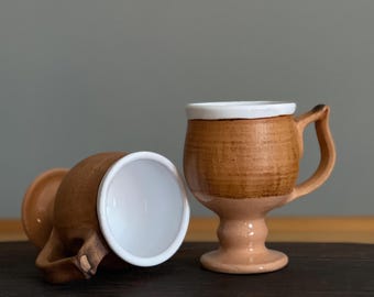 Kleine keramische beker van 5 oz/150 ml met handvat van elfenoor
