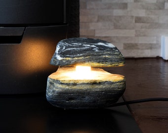 Gray Marble Rock Lamp – Small Waterproof Outdoor Garden & Patio Light