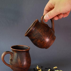 Handcrafted Pottery Mug: Artisanal Wheel Thrown Cup for Coffee and Tea Lovers. Rustic Mug