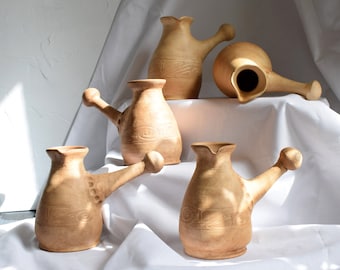 Clay Turkish Coffee Pot – Handmade Ceramic Cezve, Ukraine