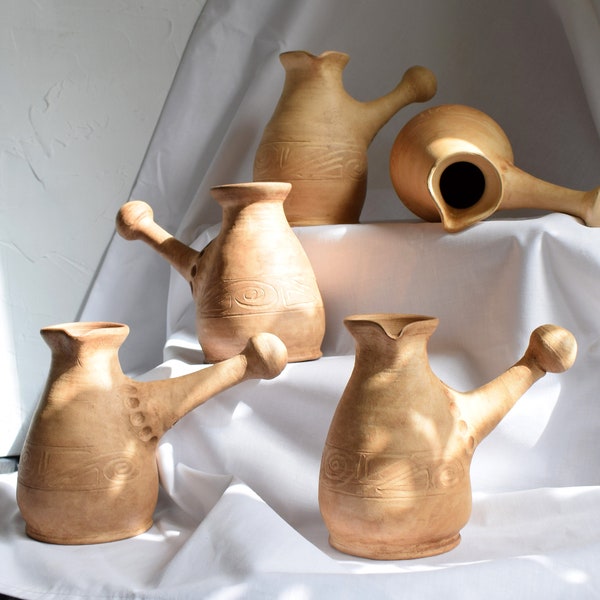 Ceramic Coffee Maker - Clay Coffee Pot - Pot For Brewing Coffee - Strong Coffee Maker - Pottery Coffee Pot - Turkish Cezve