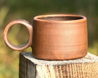 Ongeglazuurde espressokop – kop rustieke natuurlijke klei 120 ml