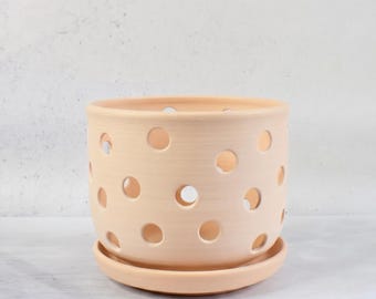 Orchideepot met gaten - Vetplant - Handgemaakte keramische orchideeënbak - Orchideebloempot - Kleine orchideeënpot - Orchideepotten keramiek