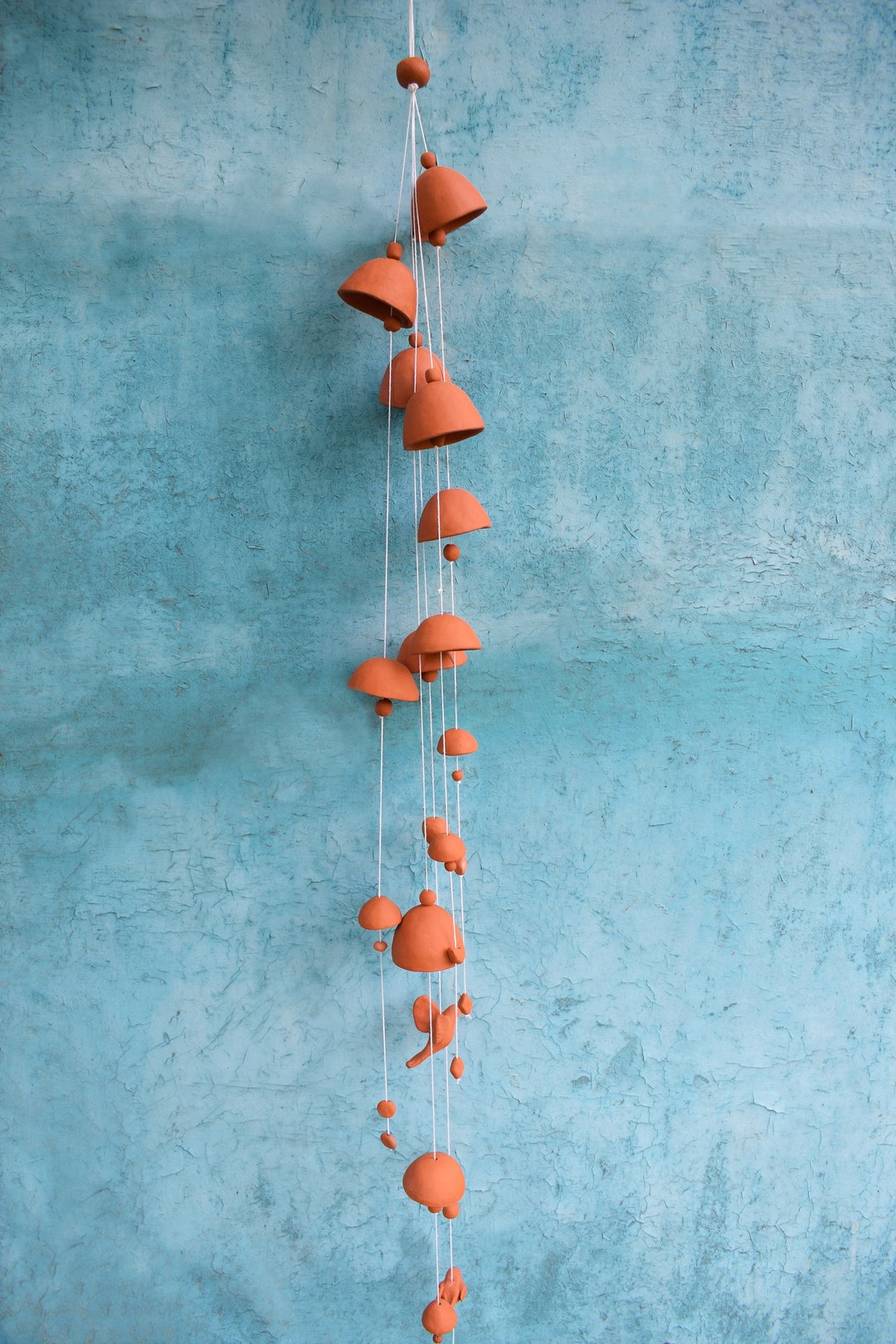 Rustic Wind Chime Mobile Ceramic Bell Porch Wind Bell Wall Hanging Bell