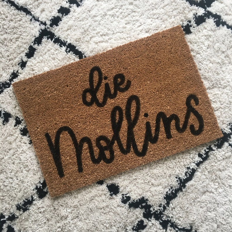 Fußmatte Doormat individuell beschriftet Perfektes Geschenk, Weihnachtsgeschenk Fußmatte beschriftet, Ideen Weihnachtsgeschenke, ohjuliecalligraphy