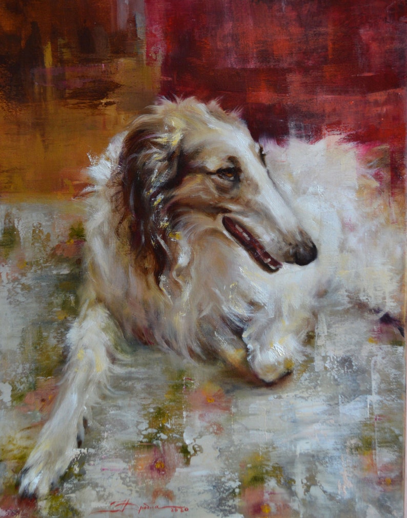 painting of a greyhound dog Picture of an animal