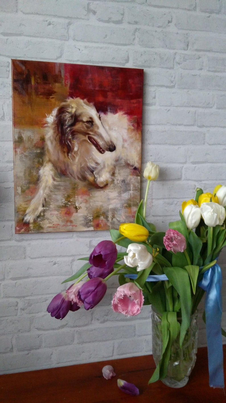 painting of a greyhound dog Picture of an animal