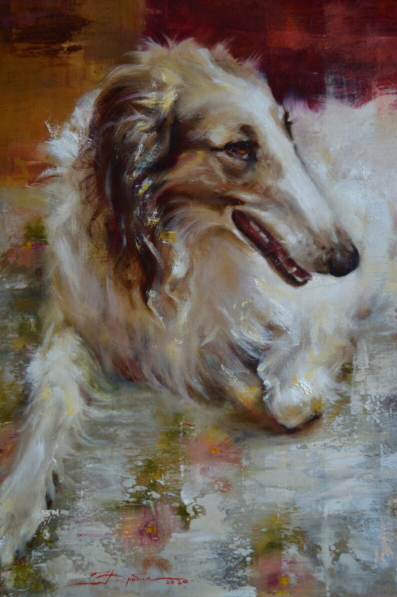 painting of a greyhound dog Picture of an animal