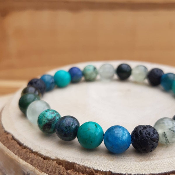 Essential oil sea crystal diffuser bracelet/ 'Atlantis' diffuser bracelet / Aromatherapy lavastone diffuser bracelet