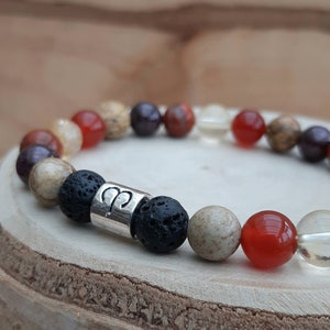 Aries zodiac crystal bracelet / Zodiac gemstone diffuser bracelet / Essential oil diffuser / Aromatherapy lavastone diffuser bracelet