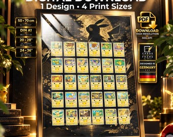 30 Pikachu Master Set Card Display | Digital Download | Pokémon 30th Anniversary | 50x70, DIN A1, 20x28", 24x36"