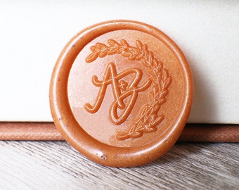 Custom two initials with Branch wax stamp kit, Personalized heart deer wedding wax seal, wedding gift,party wax seal stamp set